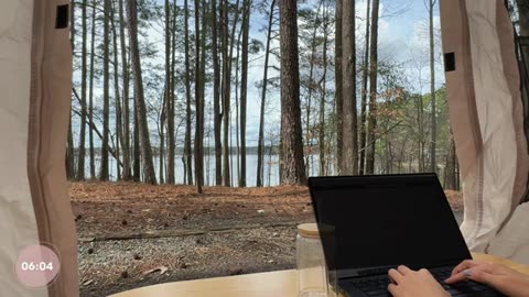 1-HOUR STUDY WITH ME｜Camp view | Natural sound | Lofi Piano playlist | Concentration | Pomodoro 30-5