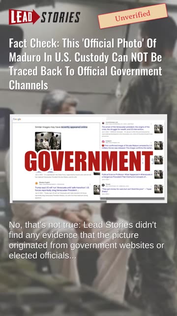 Fact Check: This 'Official Photo' Of Maduro In U.S. Custody NOT Traced Back To Official Channels