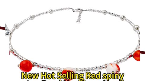 修正----GN-20241230-05 New Hot Selling Red spiny oyster Bead Necklace Jewelry S 925 Silver Beads