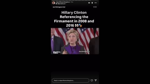 Hillary Clinton referencing the Firmament in 2008 and 2016