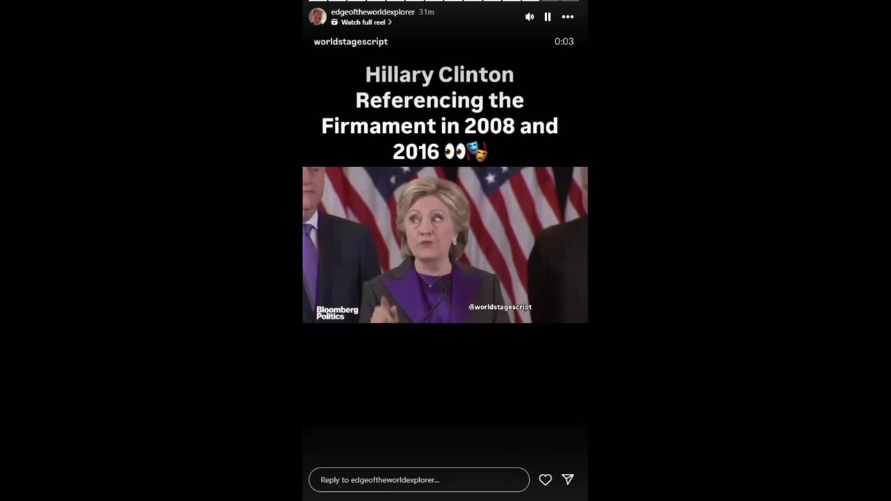 Hillary Clinton referencing the Firmament in 2008 and 2016