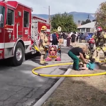 CALIFORNIA FIREFIGHTERS RESCUE CHILD FROM BURNING HOME IN SAN BERNARDINO!!