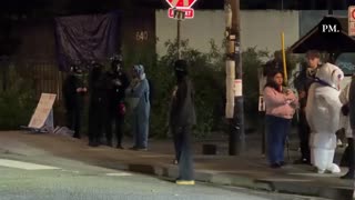 Portland Antifa 'ringleader' Alissa Azar is on the ground tonight outside of the ICE facility.