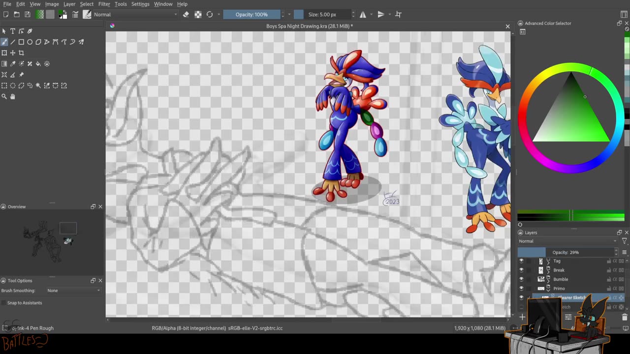 Boys' Night Out (Digital Art Commission Timelapse)