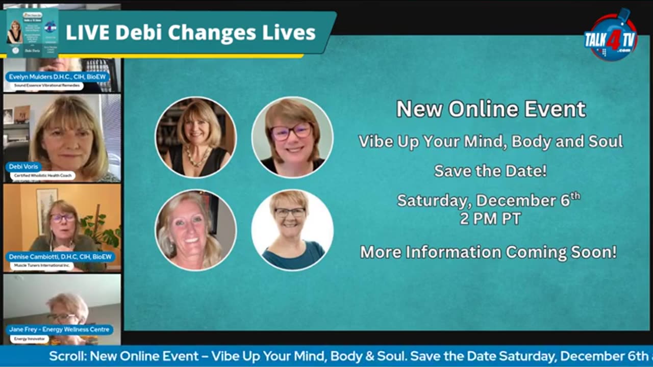 Vibe Up Your Mind, Body & Soul - December 6th, 2025, 2PM PT: https://muscletuners.ca/mind-body-soul