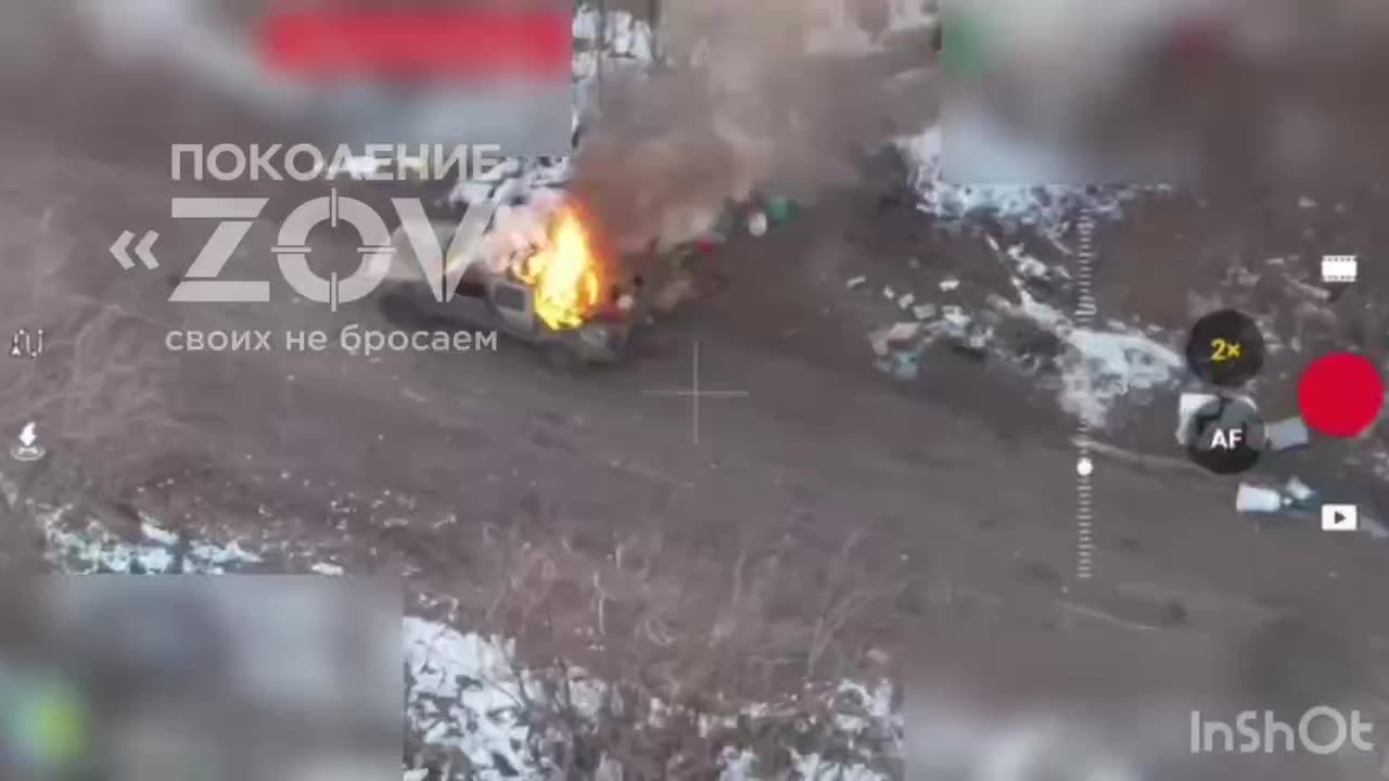 Drone Bomber Burnt a Ukrainian Truck and Eliminated One Serviceman