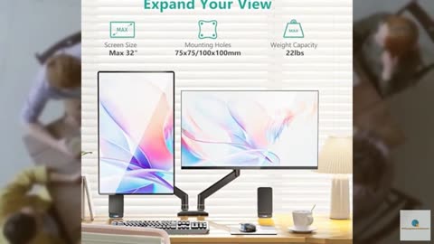 WALI Dual Monitor Stand for 17-32 inch Computer Screens, Dual Monitor Arms for 2