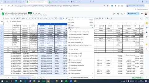 excel trabajo de asistencia