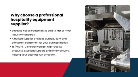 Hospitality Equipment Supplier Near You| TE(PNG) LTD| Trusted Hospitality Equipment