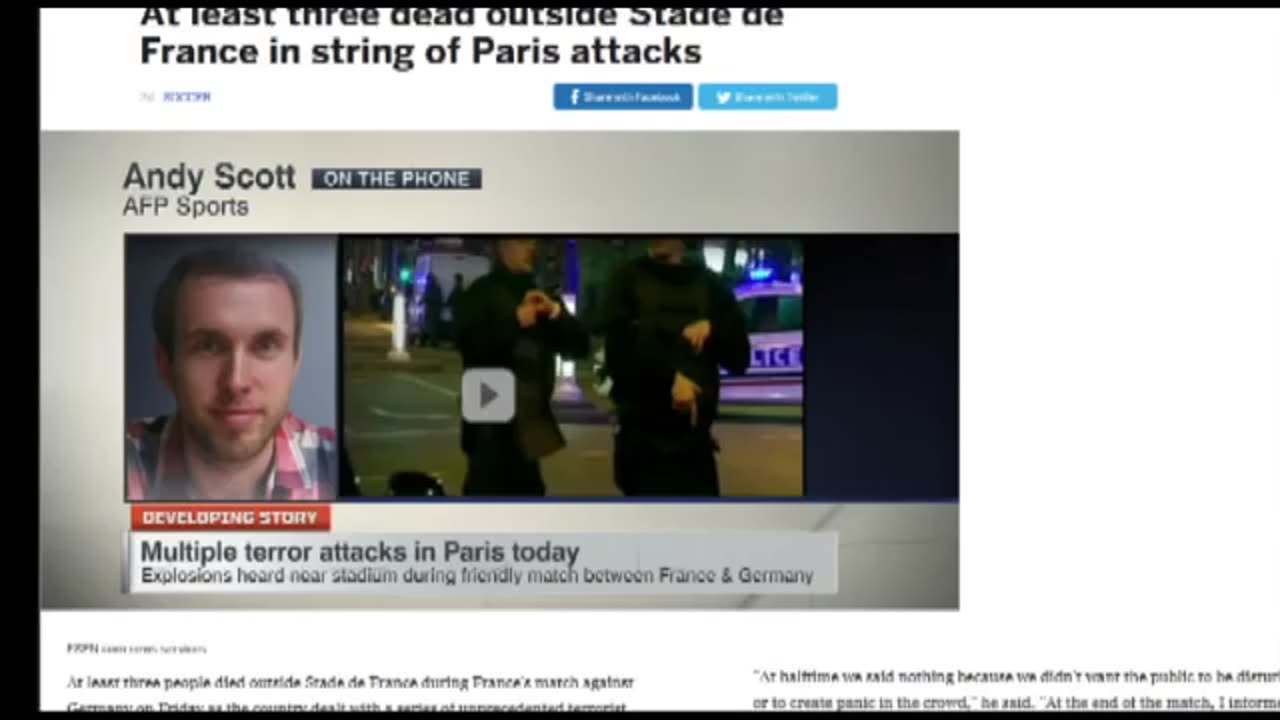 Paris Terror Hoax - Fans Kept In The Stadium Until The End?