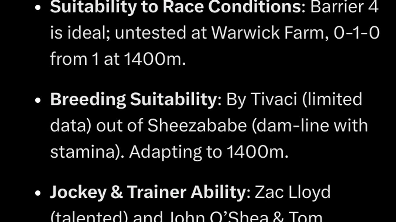 Warwick Farm Race 7 Preview | Full In-Depth Analysis & Betting Insights