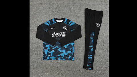 👉🏻⚽️2024-25 Napoli Adult/Kid Blue Long Sleeve Tracksuit