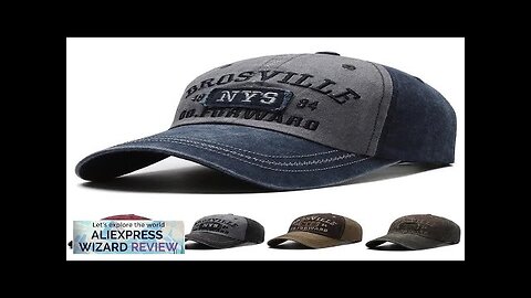 Four Seasons Men Baseball Cap Casual Distressed Washed Cotton Letter Embroidered Cap Review