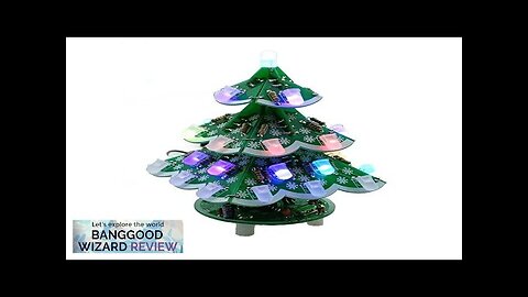 3D DIY Christmas Tree Kit with LED Flashing Lights Electronics Soldering Circuit Review