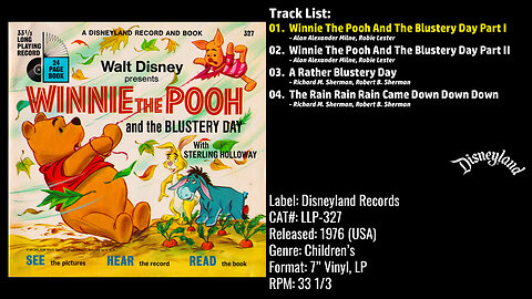 Robie Lester – Winnie The Pooh And The Blustery Day (Full Record) – 1976 – CAT.# LLP–327