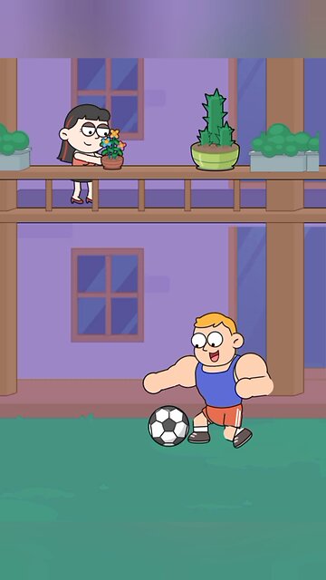 A Football Hit the Flower Pot — and Fell on His Head! #shorts