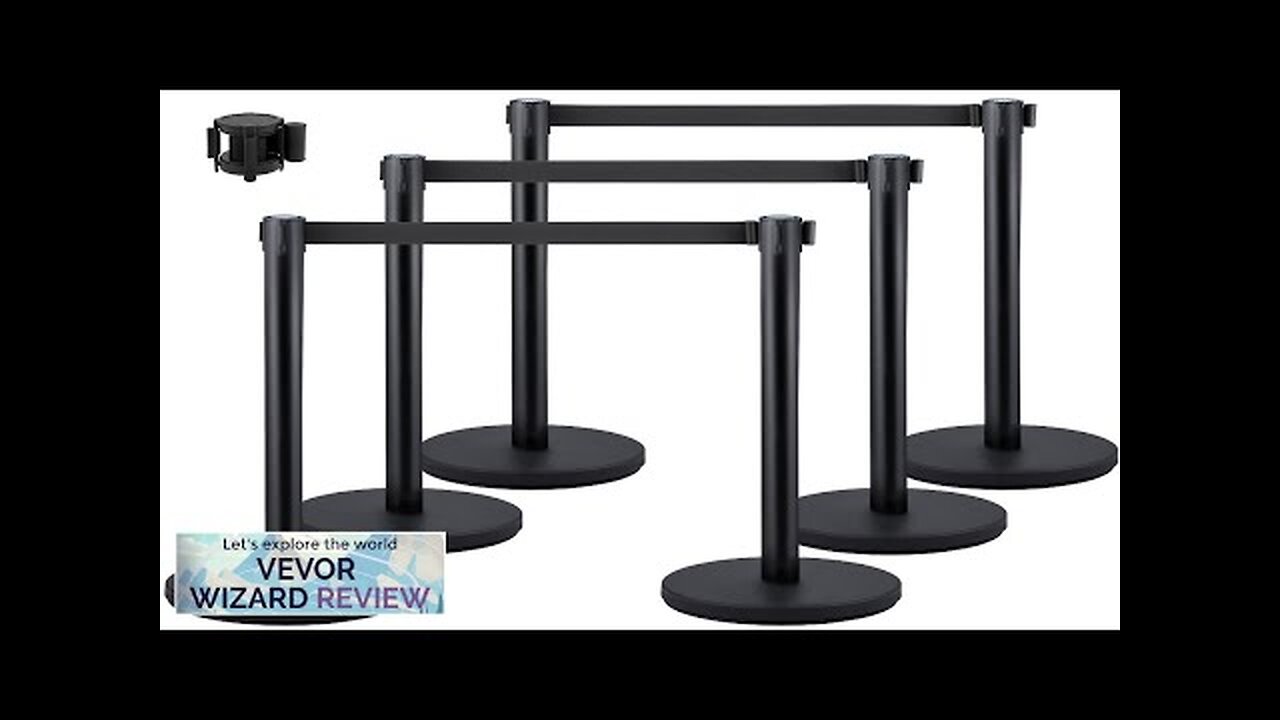 VEVOR 6 PCS Black Stanchion Posts Stainless Steel Stanchion Queue Post Black Review