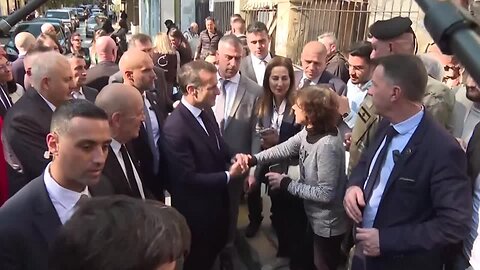 LIVE ! French President stops meets locals during his visit to Beirut