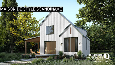 Plan de maison Scandinave unifamiliale par Dessins Drummond