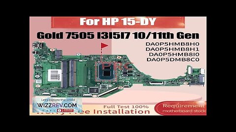 DA0P5HMB8H0 DA0P5HMB8H1 DA0P5HMB8I0 DA0P5DMB8C0 For HP 15-DY Laptop Motherboard Gold 7505 Review