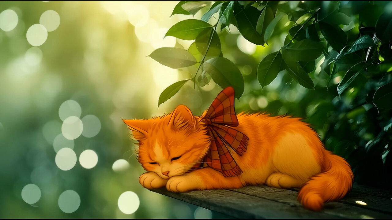 🍃Join Ginger In His Nap | Relaxing Birdsong And Purring Sounds | Sleep Well And Relax