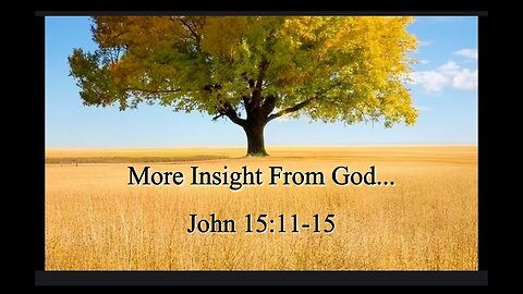 More Insight From God; John 15:11-15