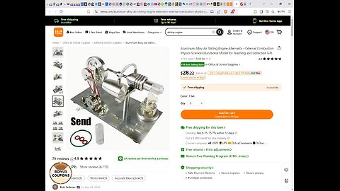 Review of Temu Stirling Engine