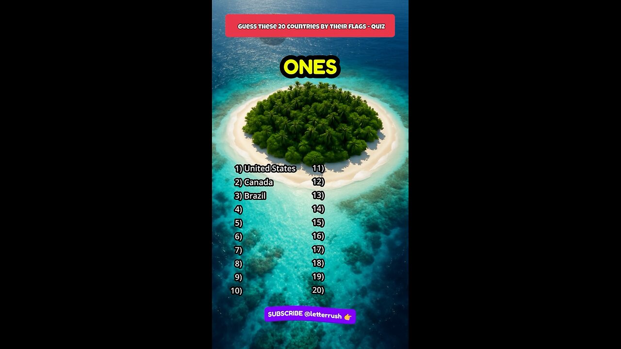 Guess the flag quiz! Name these 20 countries from their flags.