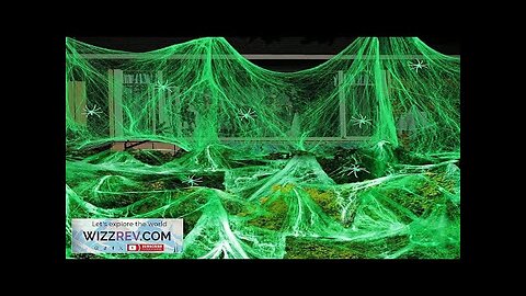 Luminous Spider WebStretchy Artificial Cobweb with Fake SpidersHalloween Review