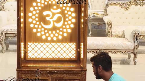Modern temple with LED light | Teakwood Mandir | Mandir | Dev Ghar |