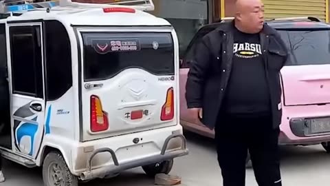 He will not let this car get out in the road.hd