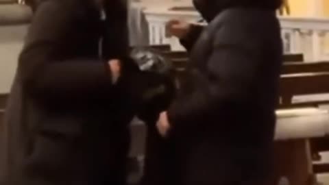 Usual non-Italian suspect breaks into a church in Italy and beats the priest. They hate us.