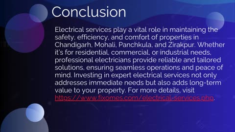 Electrical Services in Chandigarh, Mohali, Panchkula and Zirakpur