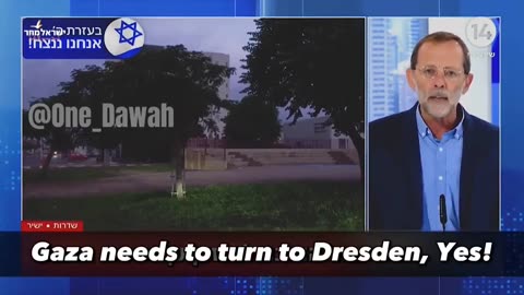 Demon Jew calling for the “complete incineration” of Gaza in a televised statement