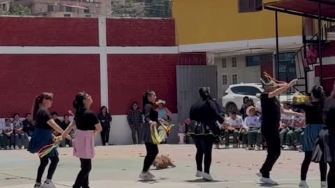 Dog Joins In On Colorful Dance