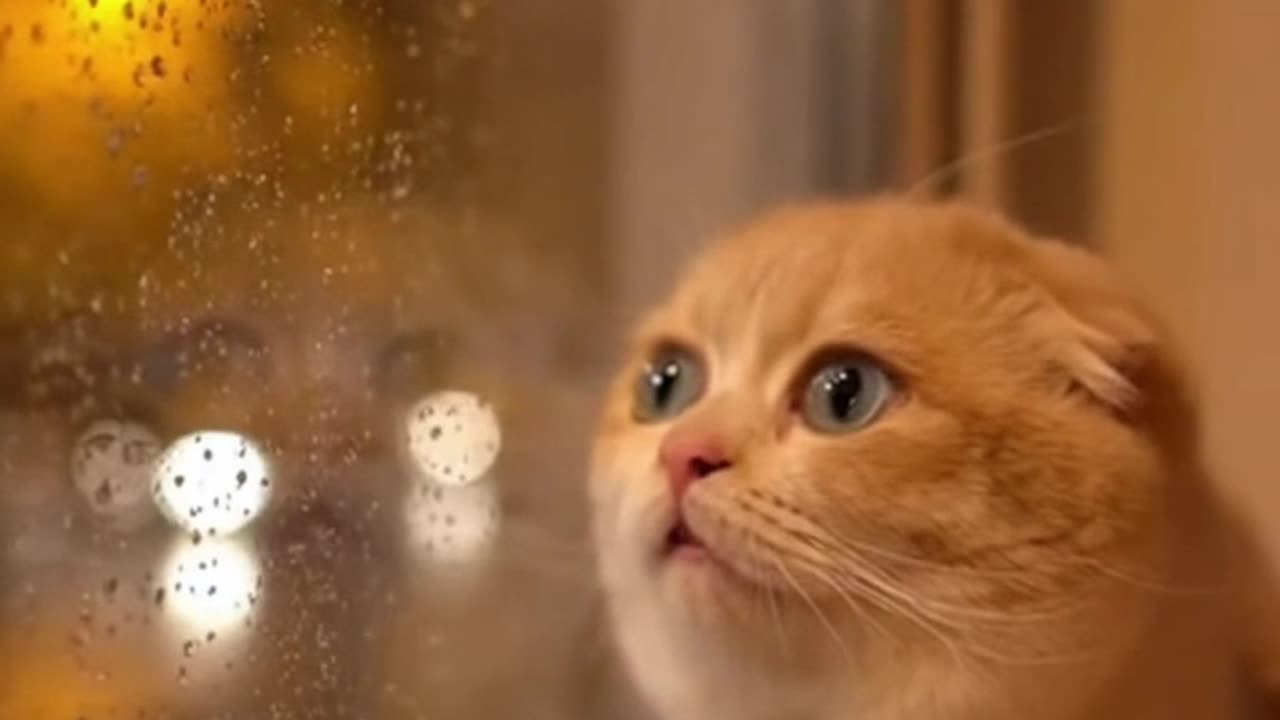 Cozy Cat Watching Rain 🌧️🐱