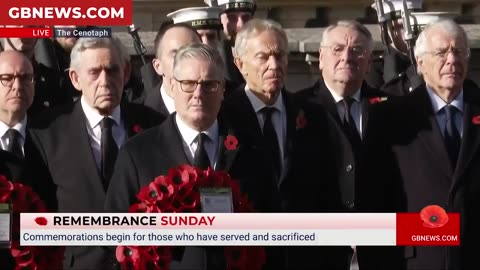 Prime Minister Keir Starmer, opposition leaders and former Prime Ministers gather at the Cenotaph