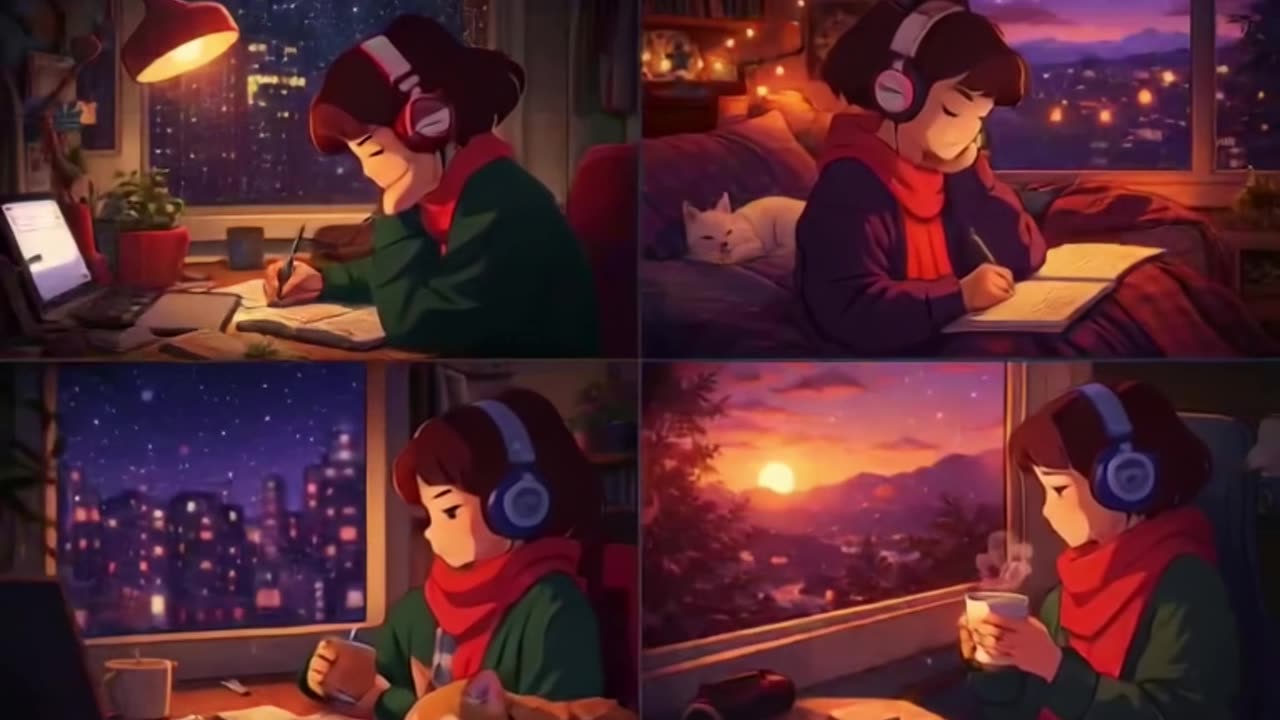 Estudo e relaxamento ao anoitecer.mp4