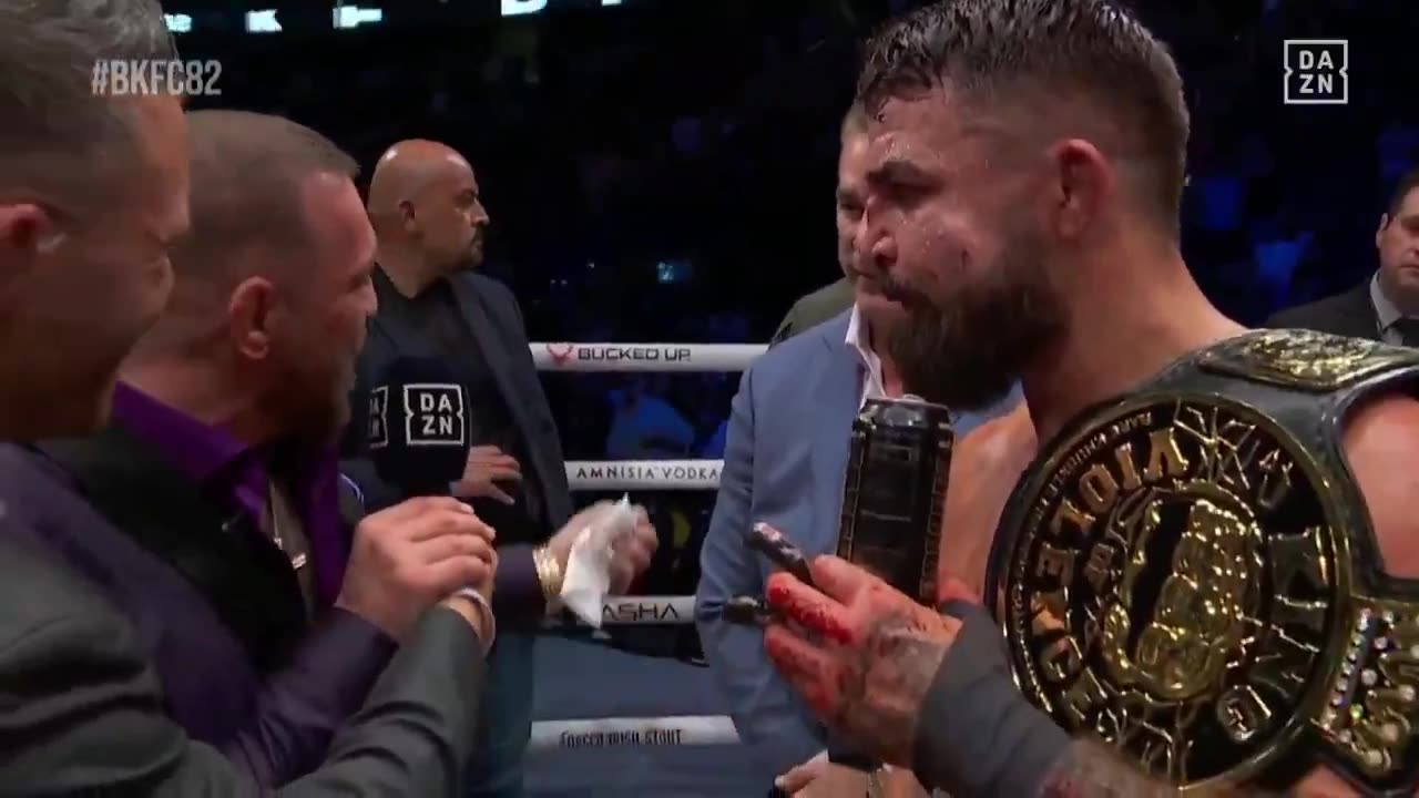 After his victory at #BKFC82 Mike Perry had a message for Conor McGregor