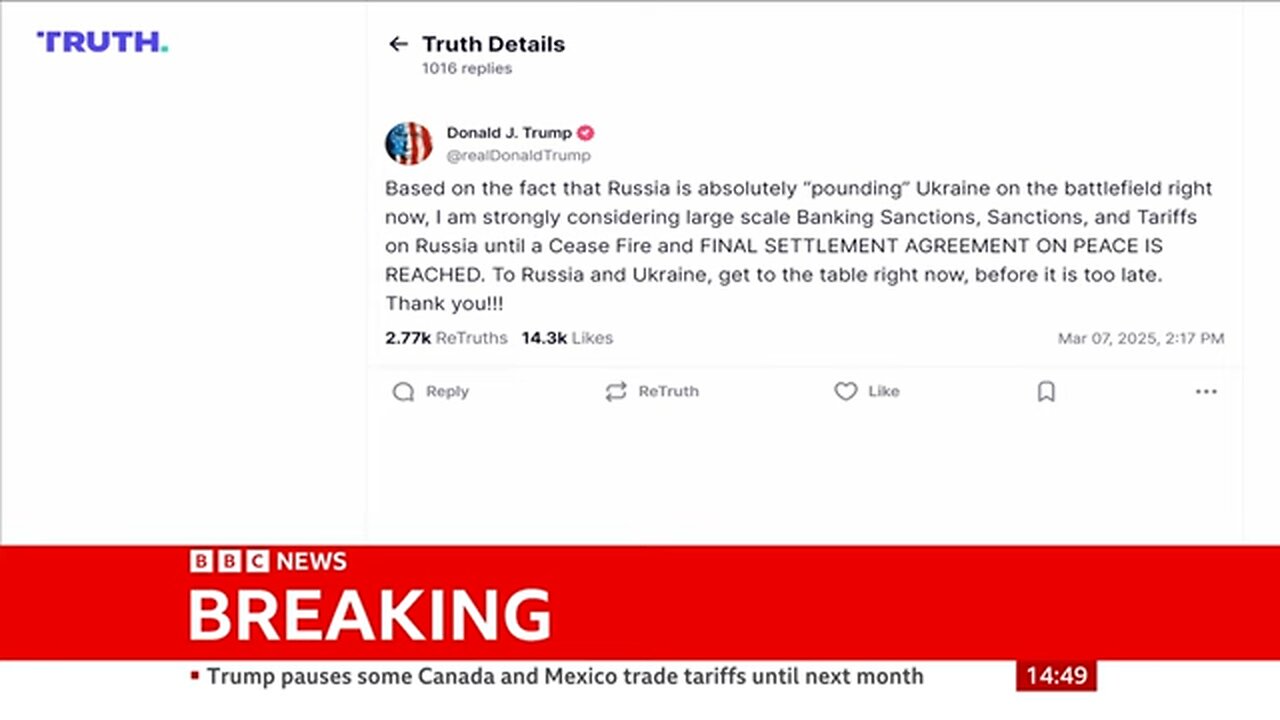 US President Donald Trump ‘strongly considering’ large-scale sanctions on Russia