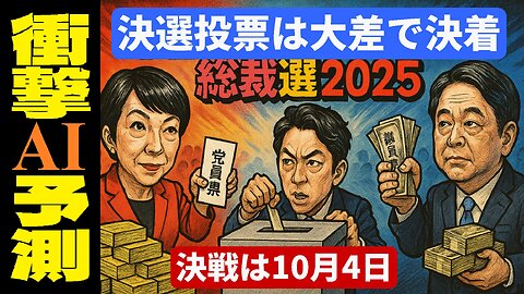 🤣AI衝撃予測！自民党総裁選、決選投票は驚愕の大差で決着。次期総理は誰だ！