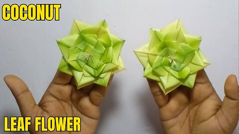 Magical Coconut Leaf Flower Art 🌴ගොක්කොල කලාව✨ DIY Tropical Craft Tutorial #CoconutLeafArt