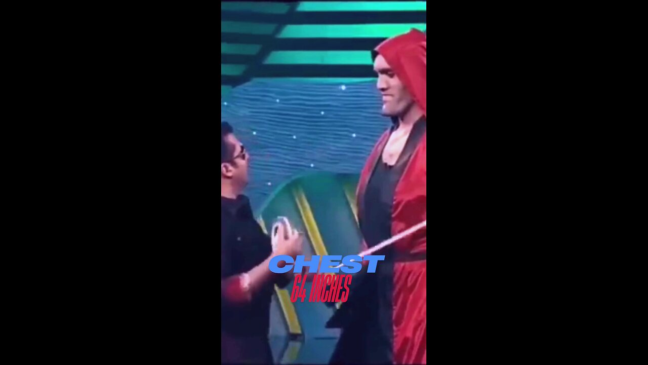 Salman Khan measures the great Khali chest and height