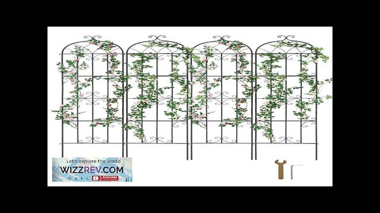 4 Packs Metal Garden Trellis for Climbing Plant Support 87x20 in Rustproof Review