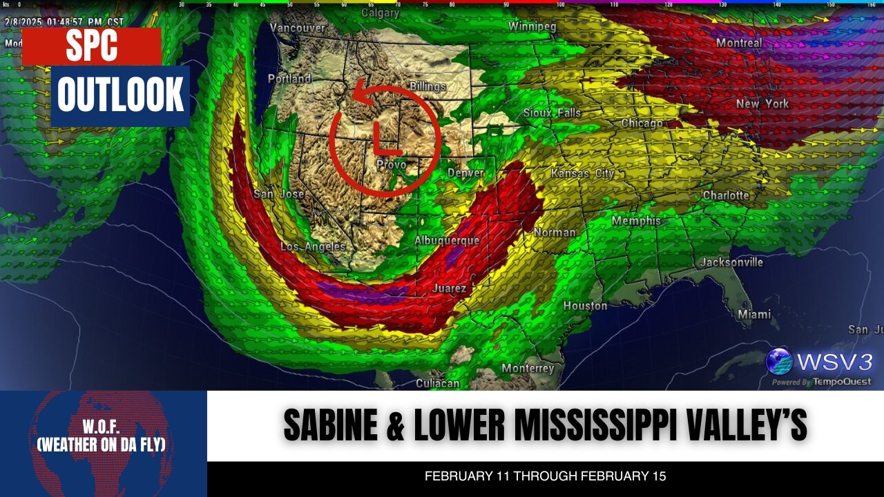 🚨 Feb 11-15: Severe Storms Target Sabine & Mississippi Valley's!