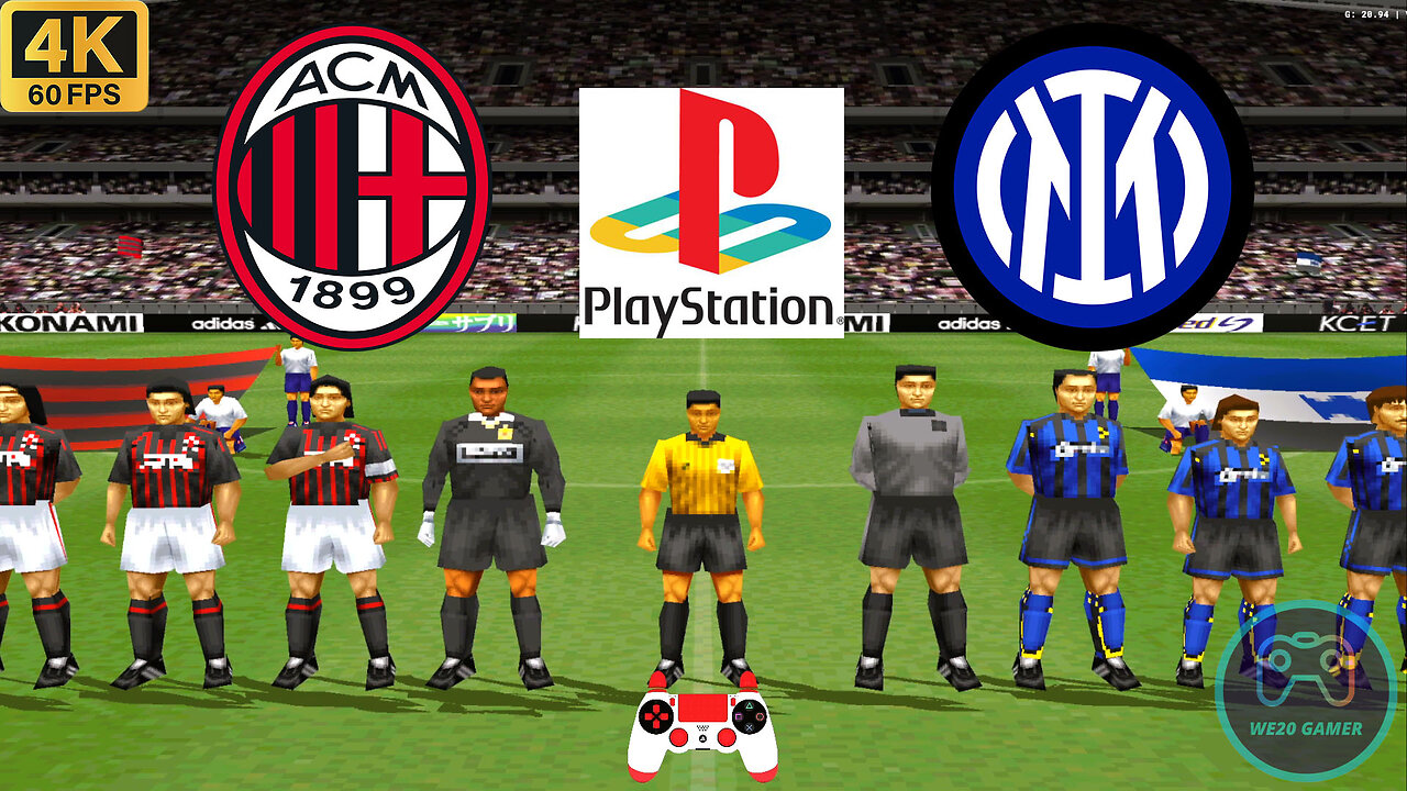 AC Milan vs Inter - Winning Eleven 2002 (ps1) - Full Game