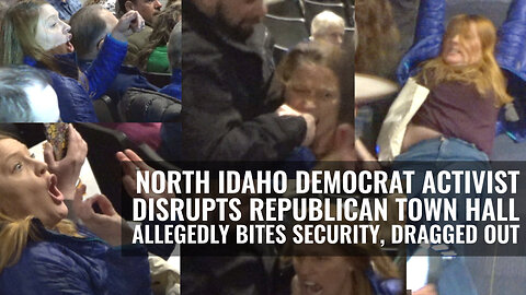 North Idaho Democrat Activist Disrupts Town Hall, Allegedly Bites Security, Dragged Out, RAW VIDEO