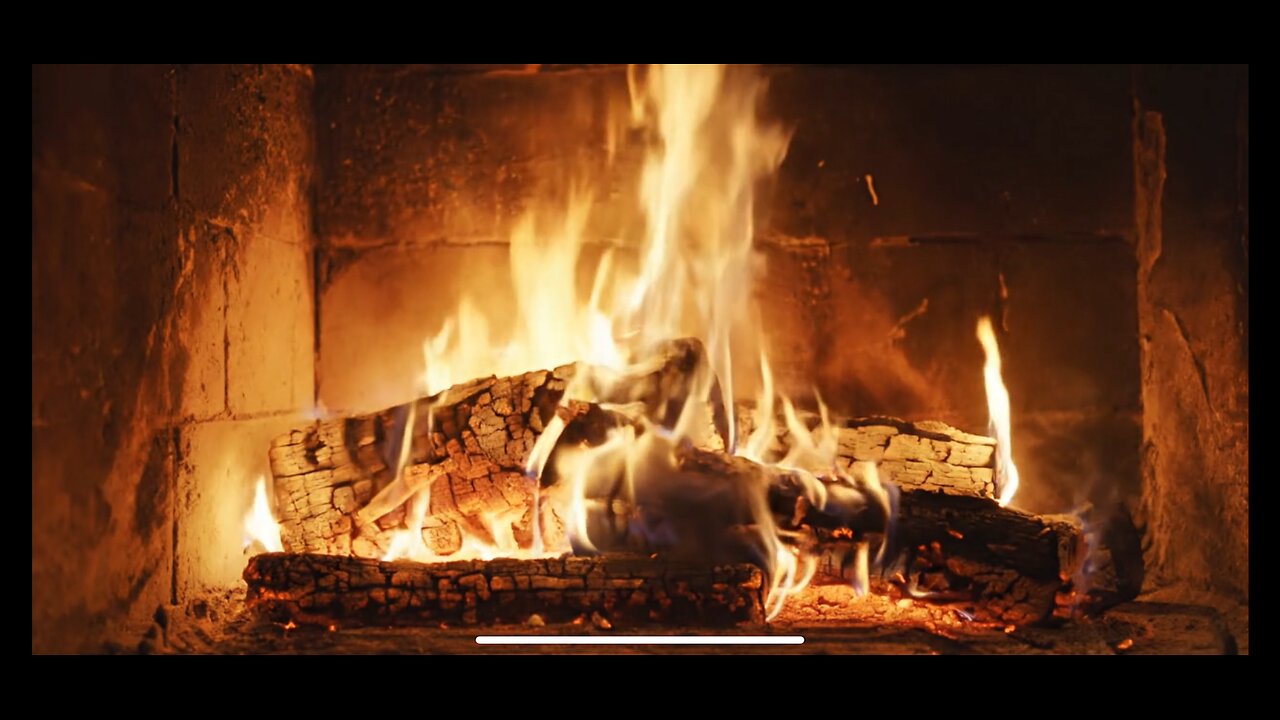 Crackling Fireplace with Flame for TV