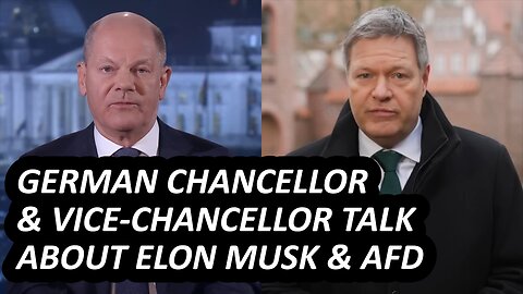 English subtitles, Chancellor Olaf Scholz & Vice-Chancellor Robert Habeck talk about Elon Musk & AfD