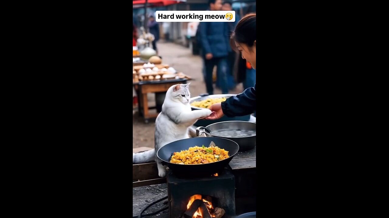 cat is cooking